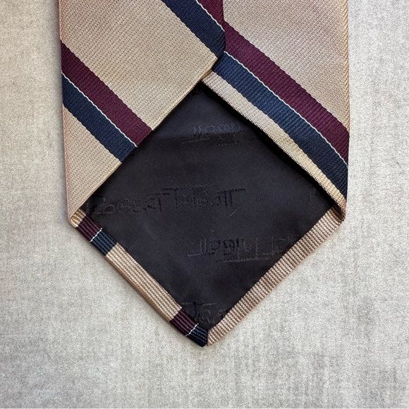 Robert Talbott British Repp Striped Silk Tie - Picture 4 of 7